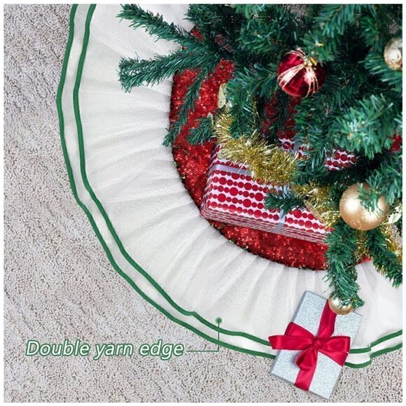 Color Changing Glitter Sequined Tree Skirt. 40". NIP - Picture 3 of 6
